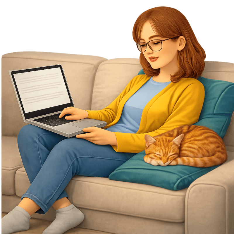 Electrology student studying at home through hybrid training, preparing for hands-on clinical education at the Center for Electrology.